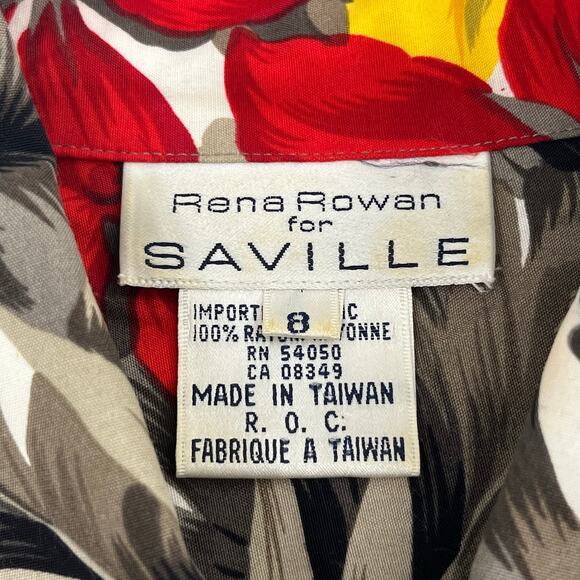 Rena Rowan Saville Short Sleeve Tropical Floral Summer Button Down Shirt 8 - Picture 5 of 9